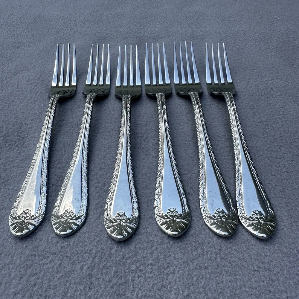 6 Reed & Barton Royal Britannia Dinner Forks Select Stainless Flatware